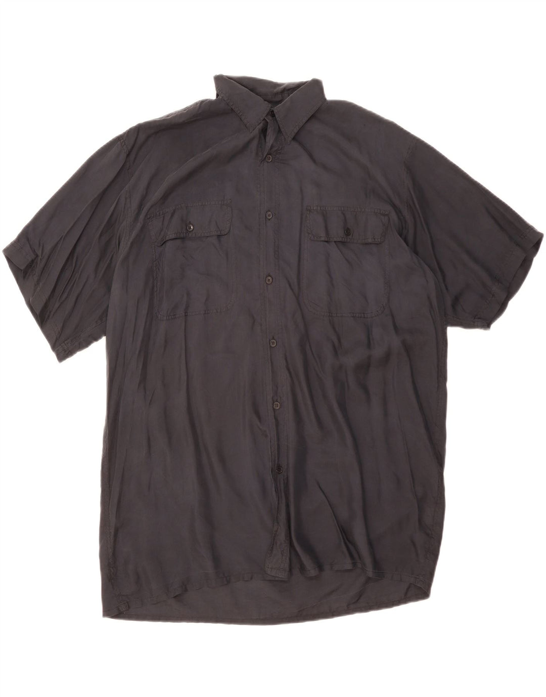 Camisa masculina de manga curta Tornado grande seda preta