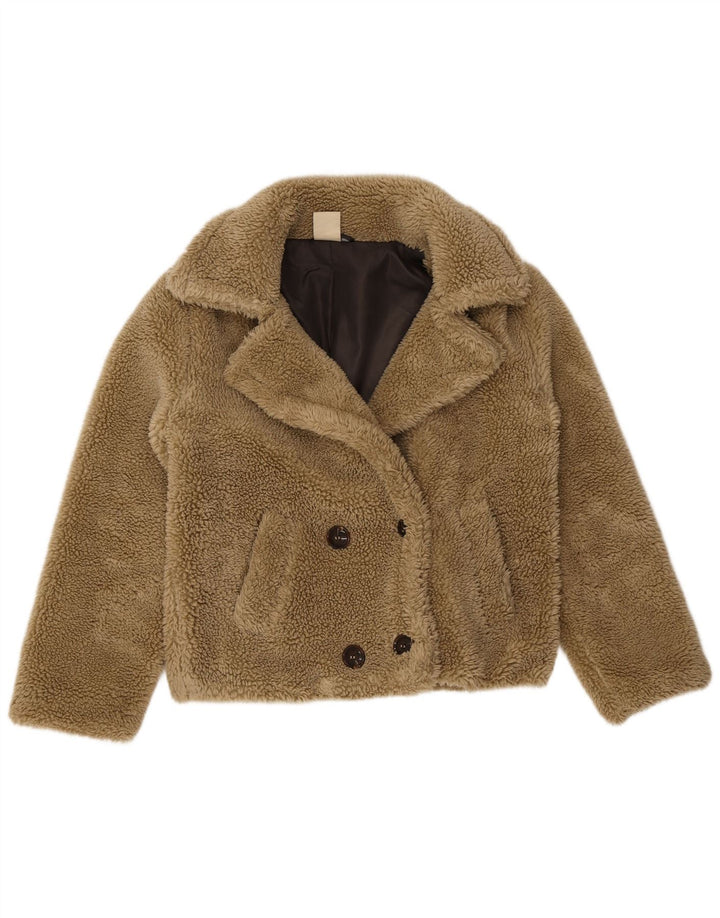 Jaqueta feminina de urso de pelúcia Weird Fish Sherpa Reino Unido 12 poliéster bege médio
