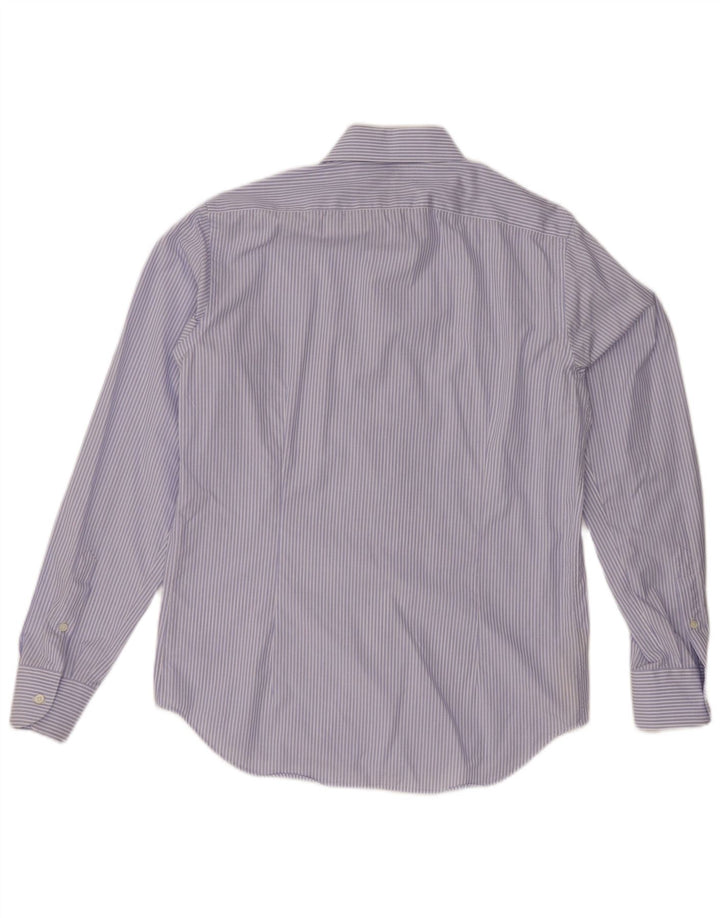 Camisa masculina MASSIMO DUTTI tamanho 15 38 algodão listrado azul médio