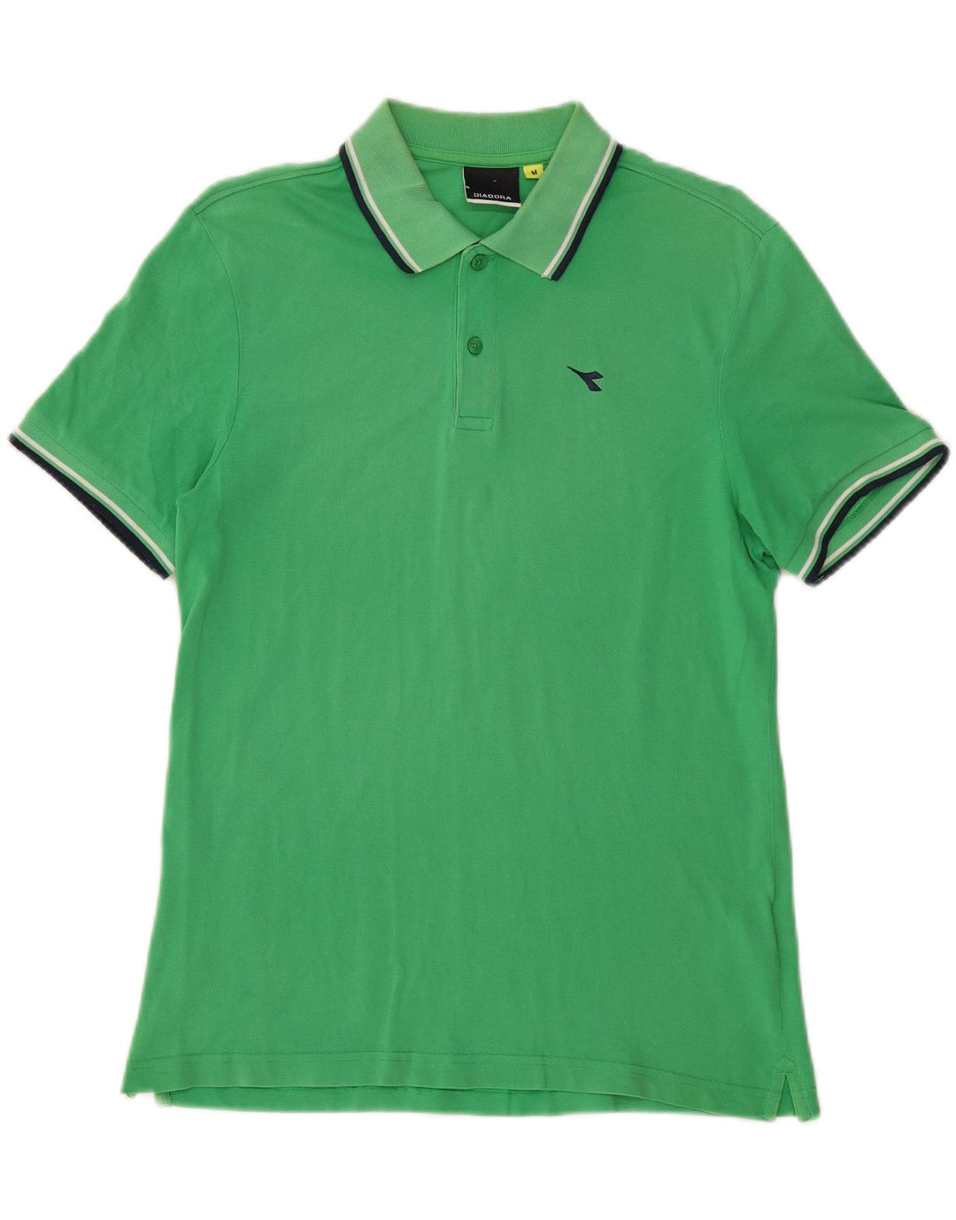 DIADORA Mens Polo Shirt Medium Green Cotton