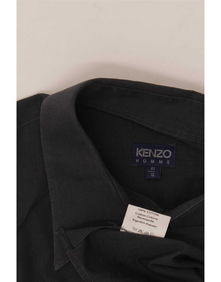 Camisa masculina Kenzo tamanho 41 16 grande algodão cinza