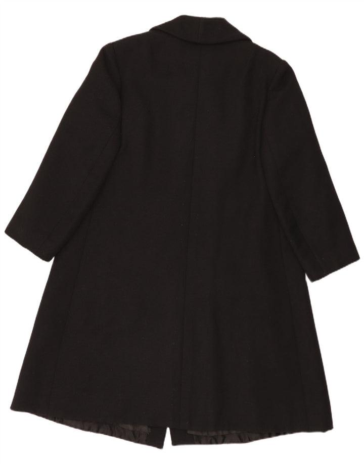 Casaco feminino vintage duplo breasted UK 14 médio preto