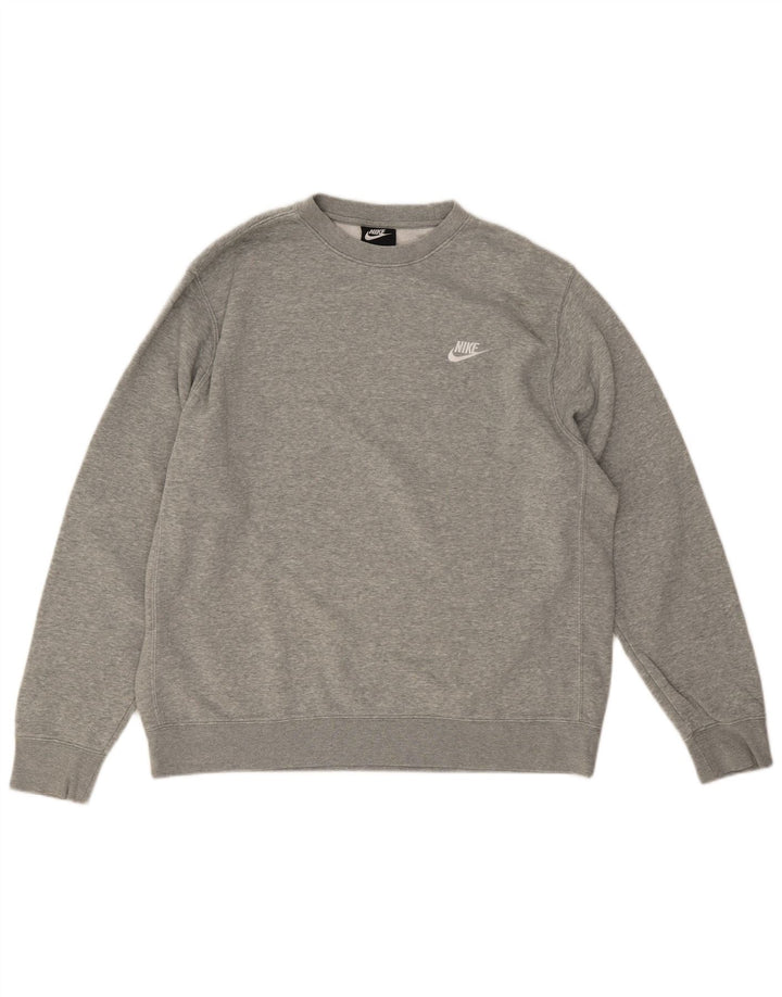 Moletom masculino Nike Jumper grande algodão manchado cinza