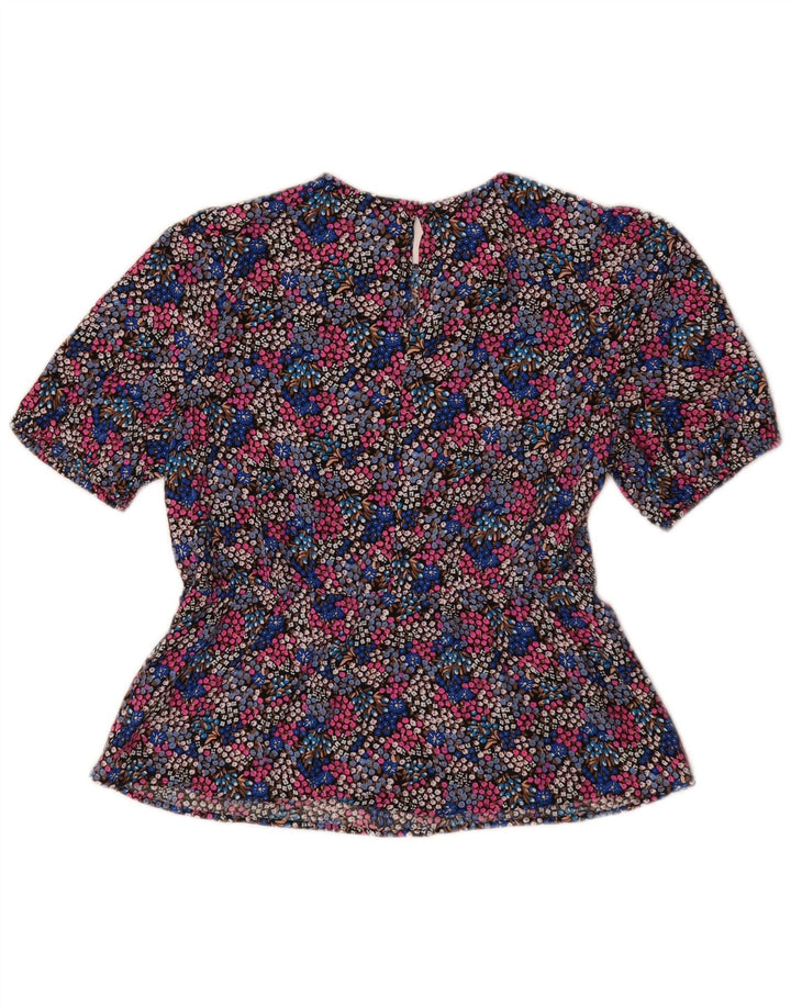 Blusa feminina Oasis UK 10 pequena viscose floral multicolorida