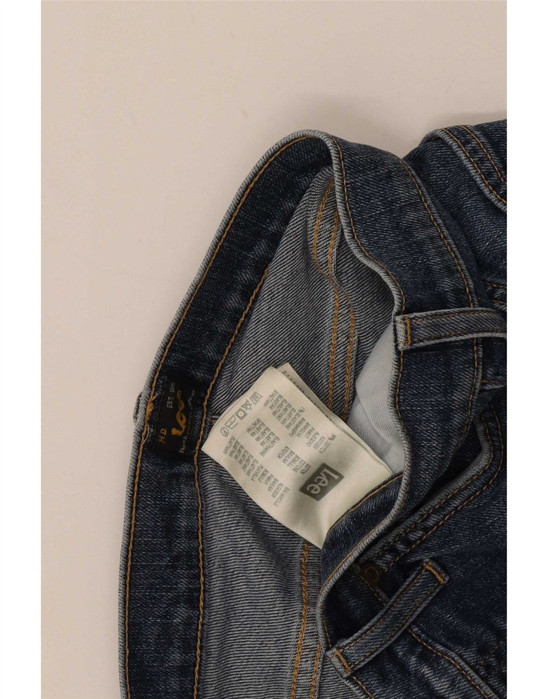 Lee Mens Powell Distressed Slim Jeans W33 L34 Azul Algodão