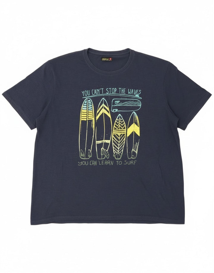 Camiseta gráfica masculina Mistral Top 2XL azul marinho
