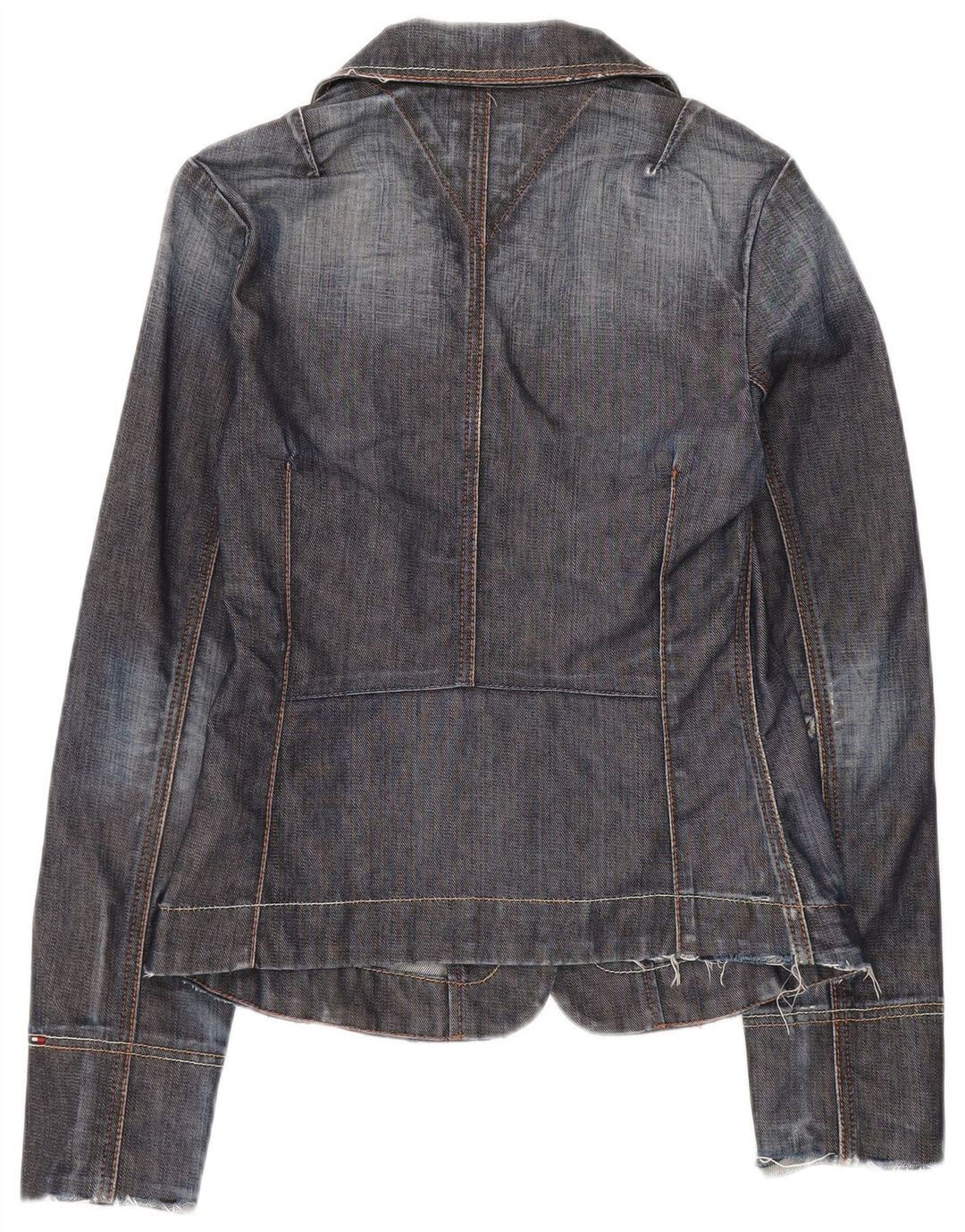 Jaqueta blazer jeans feminina Tommy Hilfiger com 3 botões Reino Unido 12 médio azul marinho