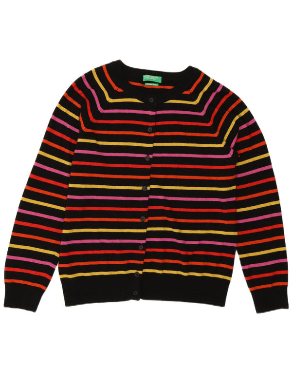 Suéter cardigã feminino Benetton UK 14 médio listrado multicolorido