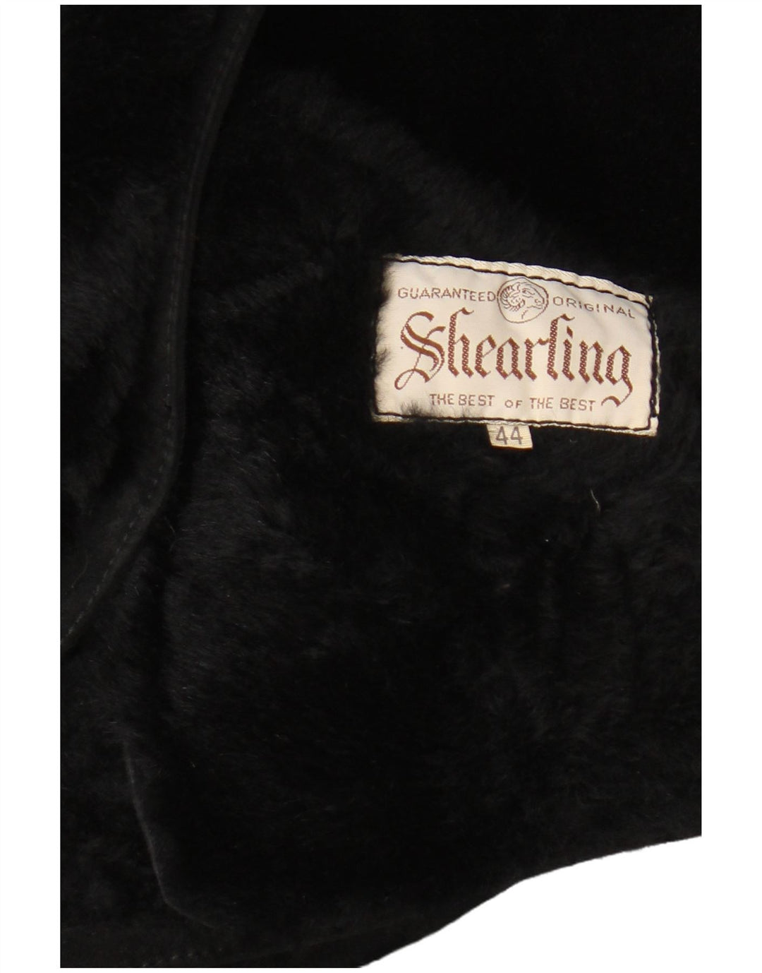 Jaqueta feminina VINTAGE de corte solto em shearling IT 44 médio preto shearling