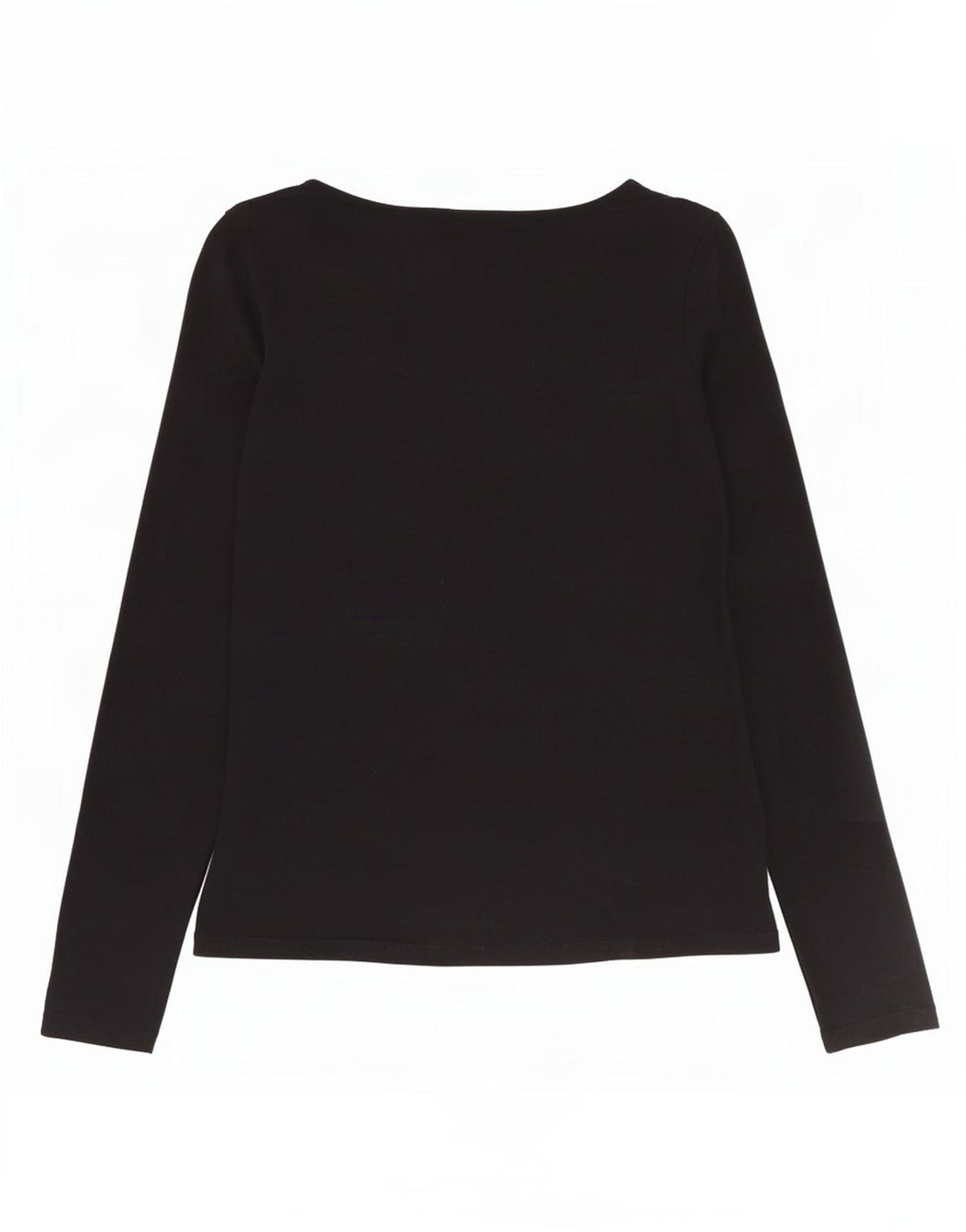 Top feminino Jigsaw manga comprida UK 10 pequeno algodão preto