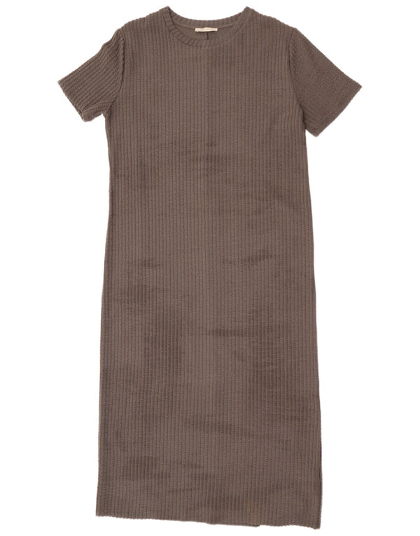 Vestido jumper feminino Zara Trafaluc de manga curta Reino Unido 14 grande algodão cinza
