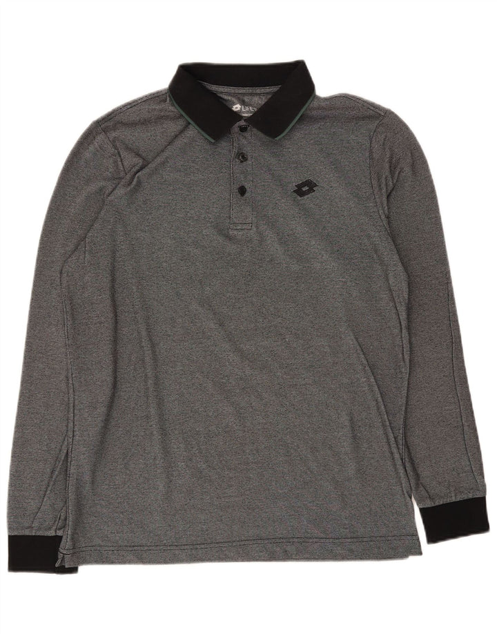Camisa polo masculina de manga comprida Lotto cinza médio