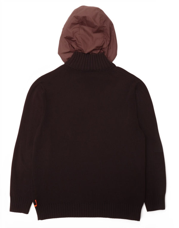 Suéter cardigã masculino com capuz Hugo Boss 2XL algodão marrom