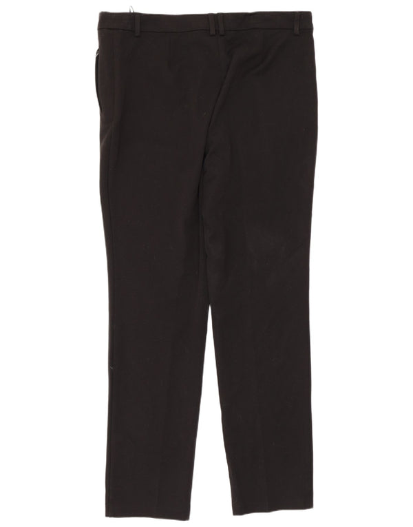 Calça feminina reta casual Marks & Spencer UK 16 grande W32 L30 preta
