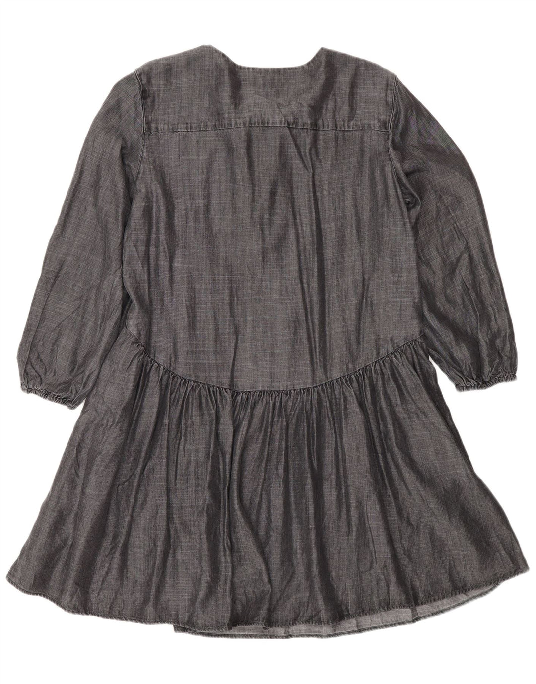 Vestido feminino Superdry manga comprida linha A UK 12 cinza médio Lyocell