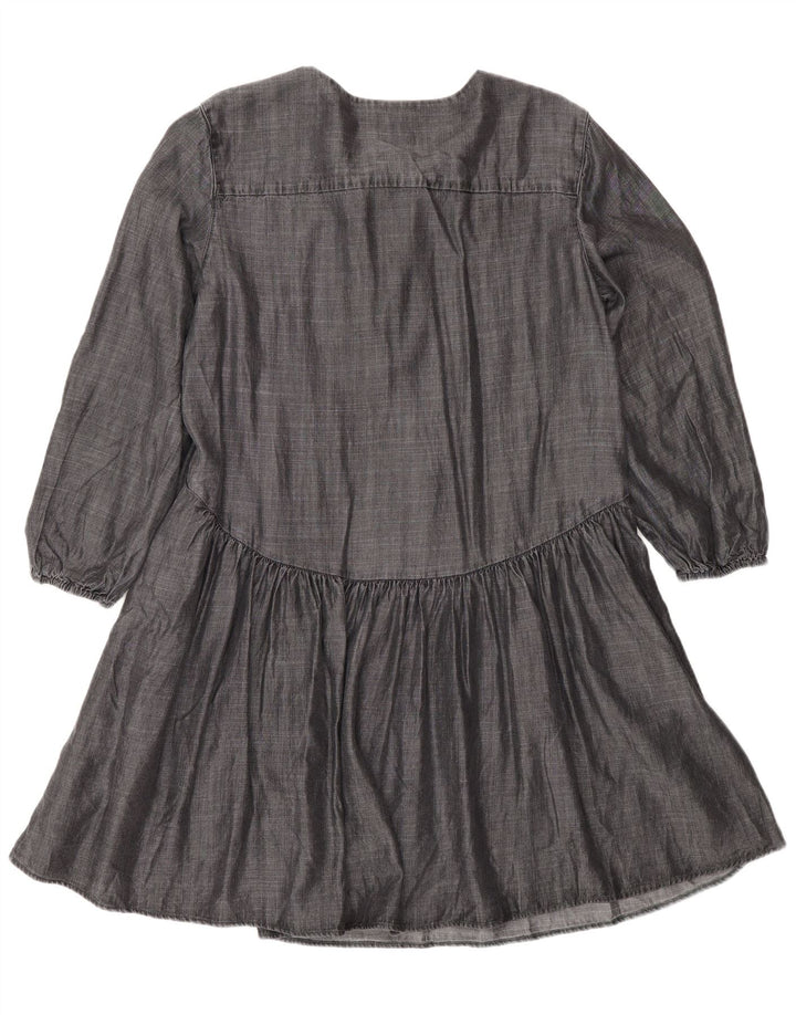 Vestido feminino Superdry manga comprida linha A UK 12 cinza médio Lyocell