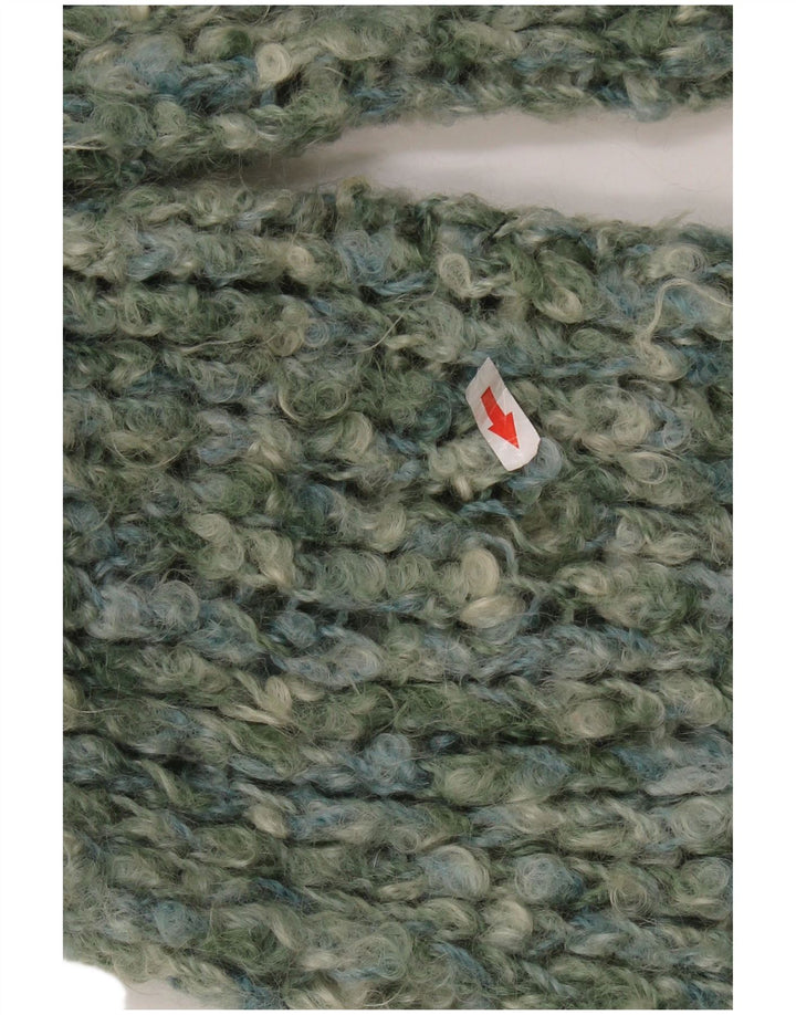 Suéter cardigã feminino VINTAGE Longline UK 18 XL verde