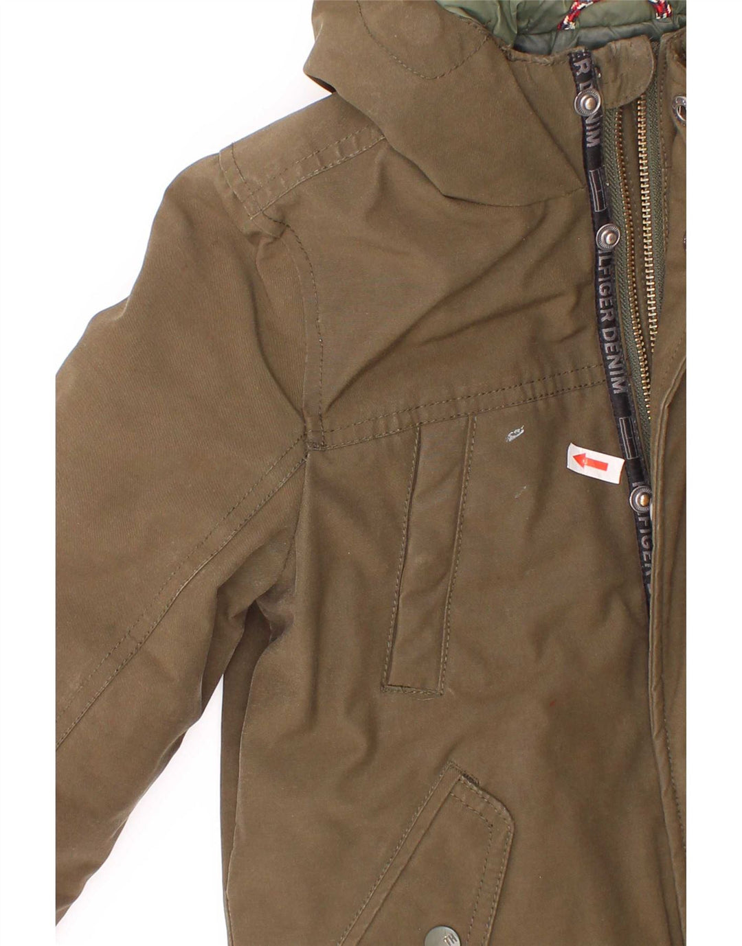 Jaqueta Parka com capuz para meninos Tommy Hilfiger 5-6 anos poliéster cáqui