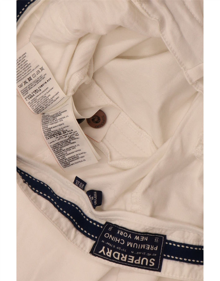 Calça Chino Feminina Slim SUPERDRY Reino Unido 16 Grande W34 L29 Algodão Branco