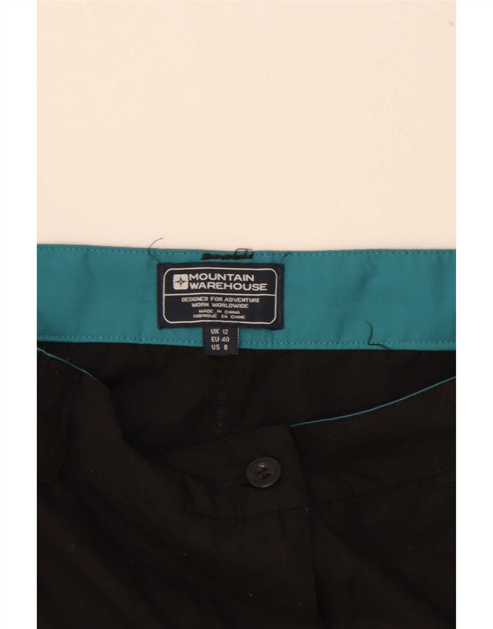 Shorts casuais femininos Mountain Warehouse UK 12 poliéster preto W30 médio