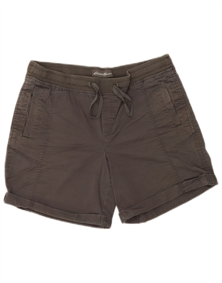 Shorts feminino Eddie Bauer US 10 grande W32 algodão cinza