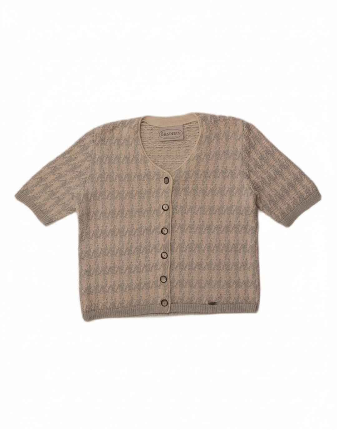 Suéter cardigã feminino Giesswein EU 38 médio branco houndstooth