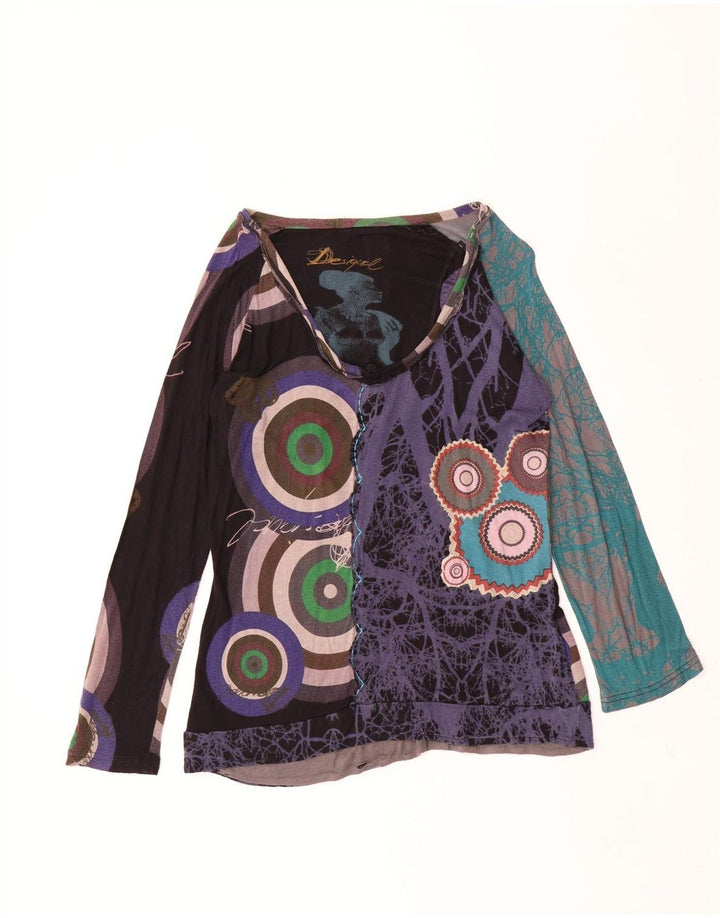Túnica feminina Desigual com padrão abstrato UK 18 XL viscose multicolorida