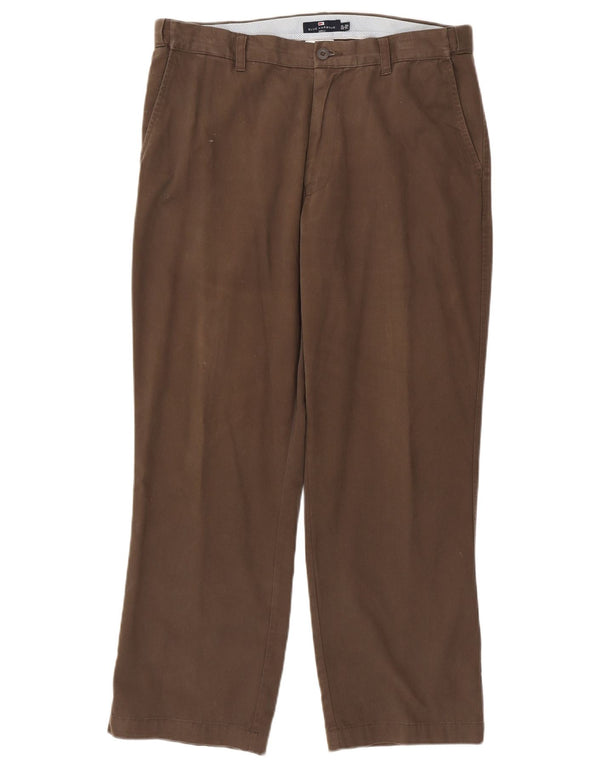 Calça chino reta masculina Marks & Spencer Blue Harbor W36 L29 marrom