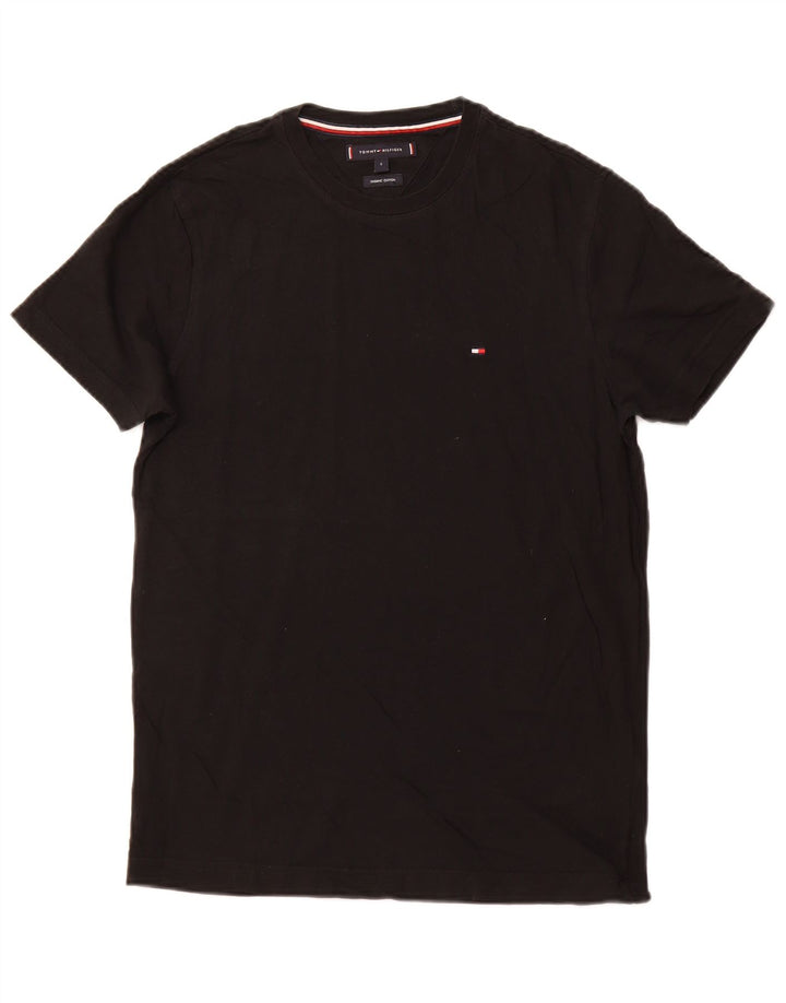 TOMMY HILFIGER Camiseta masculina top pequeno algodão preto