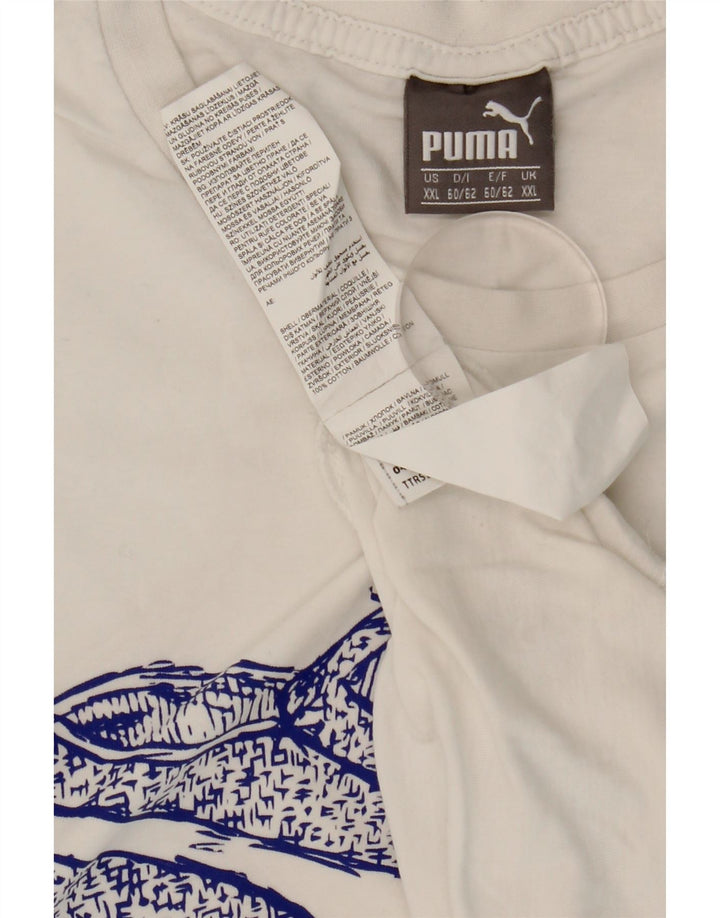 Camiseta masculina gráfica Puma Top 2XL algodão branco