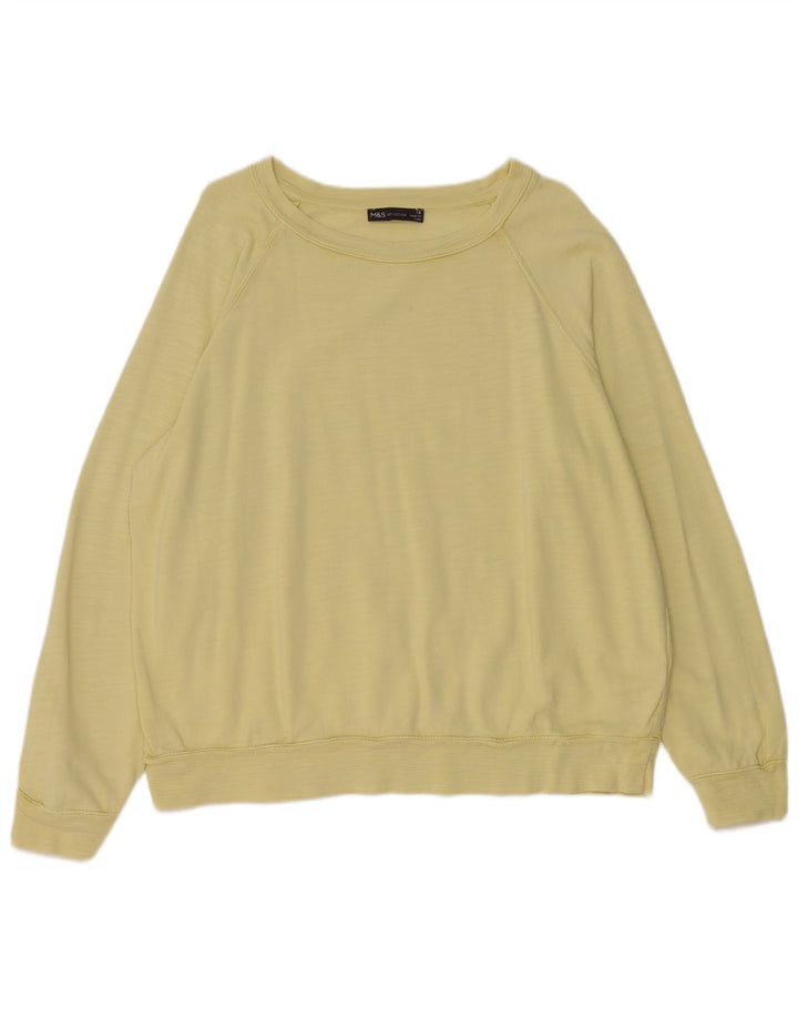 Suéter feminino Marks & Spencer UK 18 XL algodão amarelo
