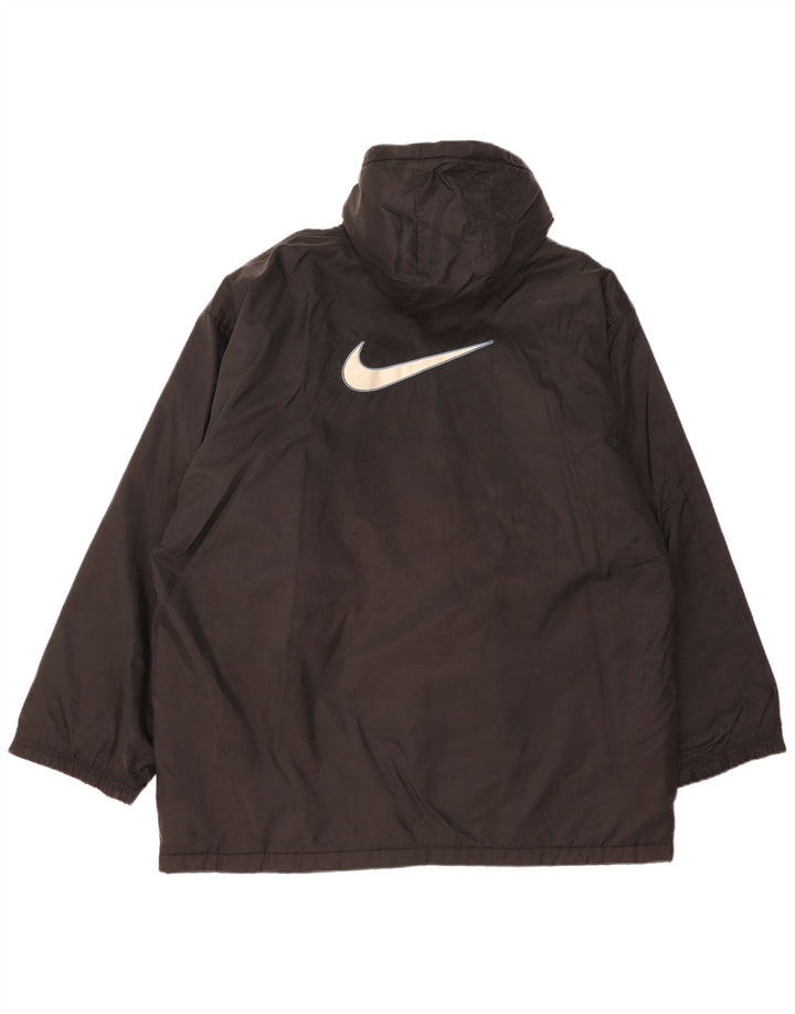 Jaqueta corta-vento masculina Nike Graphic com capuz Reino Unido 42/44 grande poliéster preto