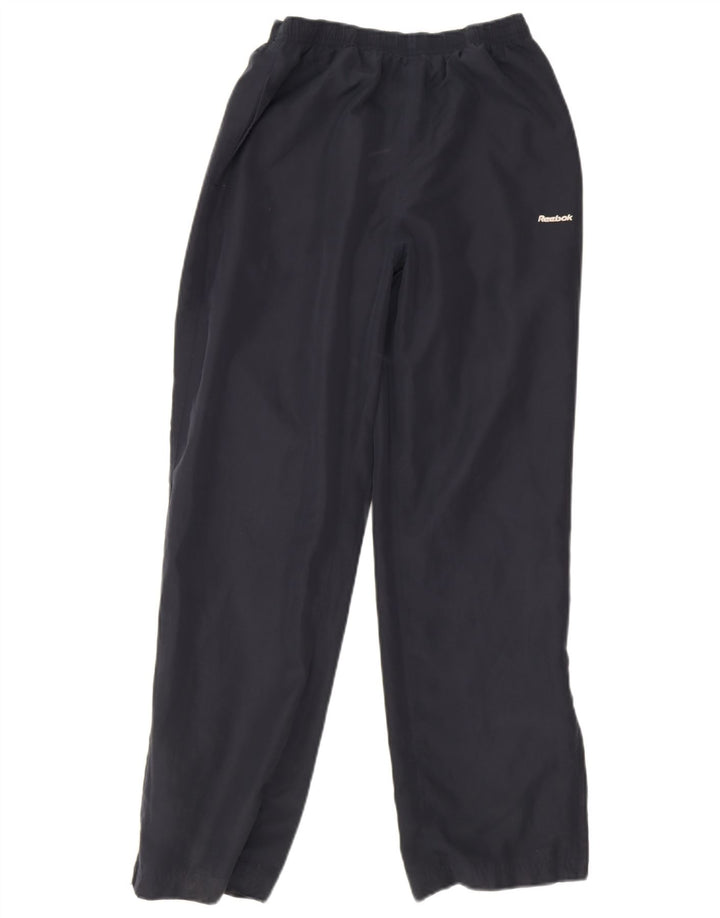 Calça de treino feminino Reebok UK 10 pequeno poliéster azul marinho