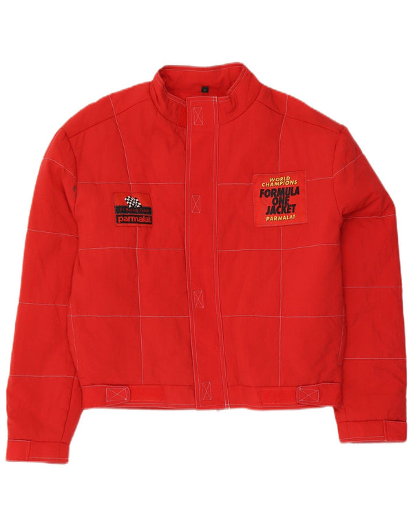 Jaqueta masculina Parmalat Formula One Graphic Racer UK 36 pequena vermelha nylon