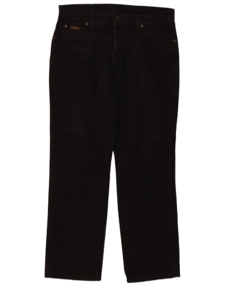 Wrangler Masculino Texas Straight Jeans W34 L30 Algodão Preto