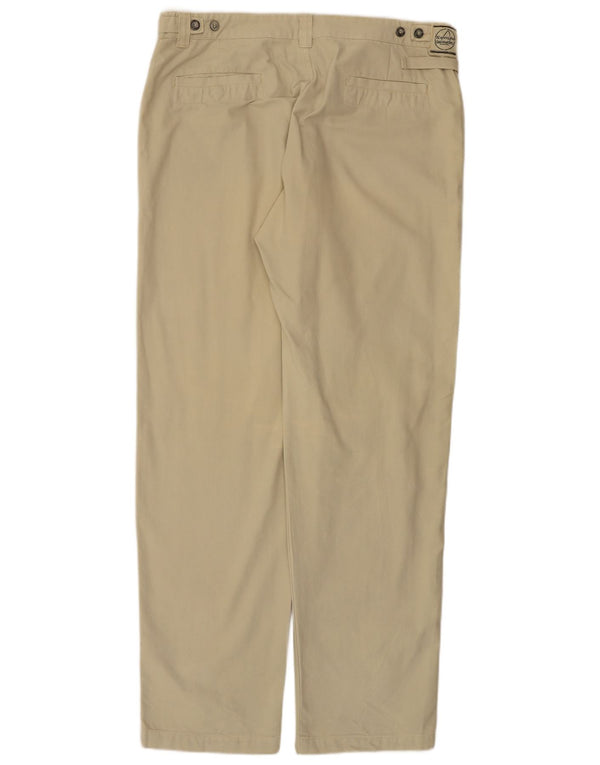 Calça casual reta masculina Murphy & Nye W40 L36 algodão bege