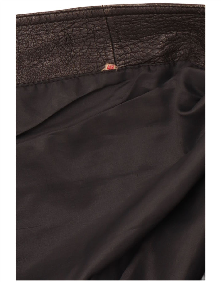 Casaco de couro feminino VINTAGE IT 40 pequeno preto