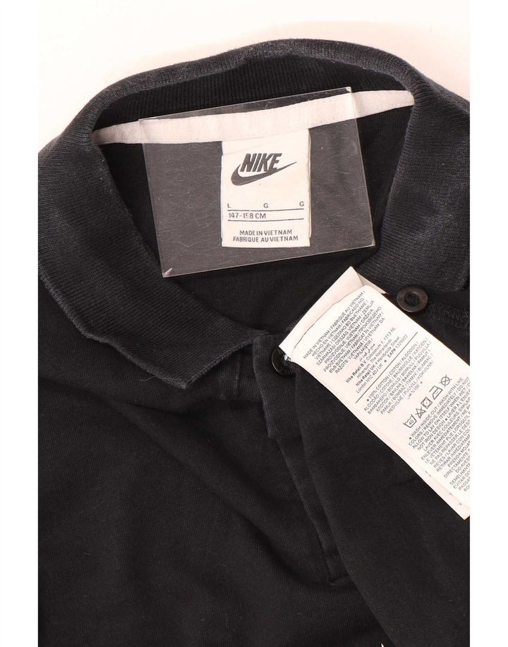 Camisa polo masculina Nike 12-13 anos grande algodão preto