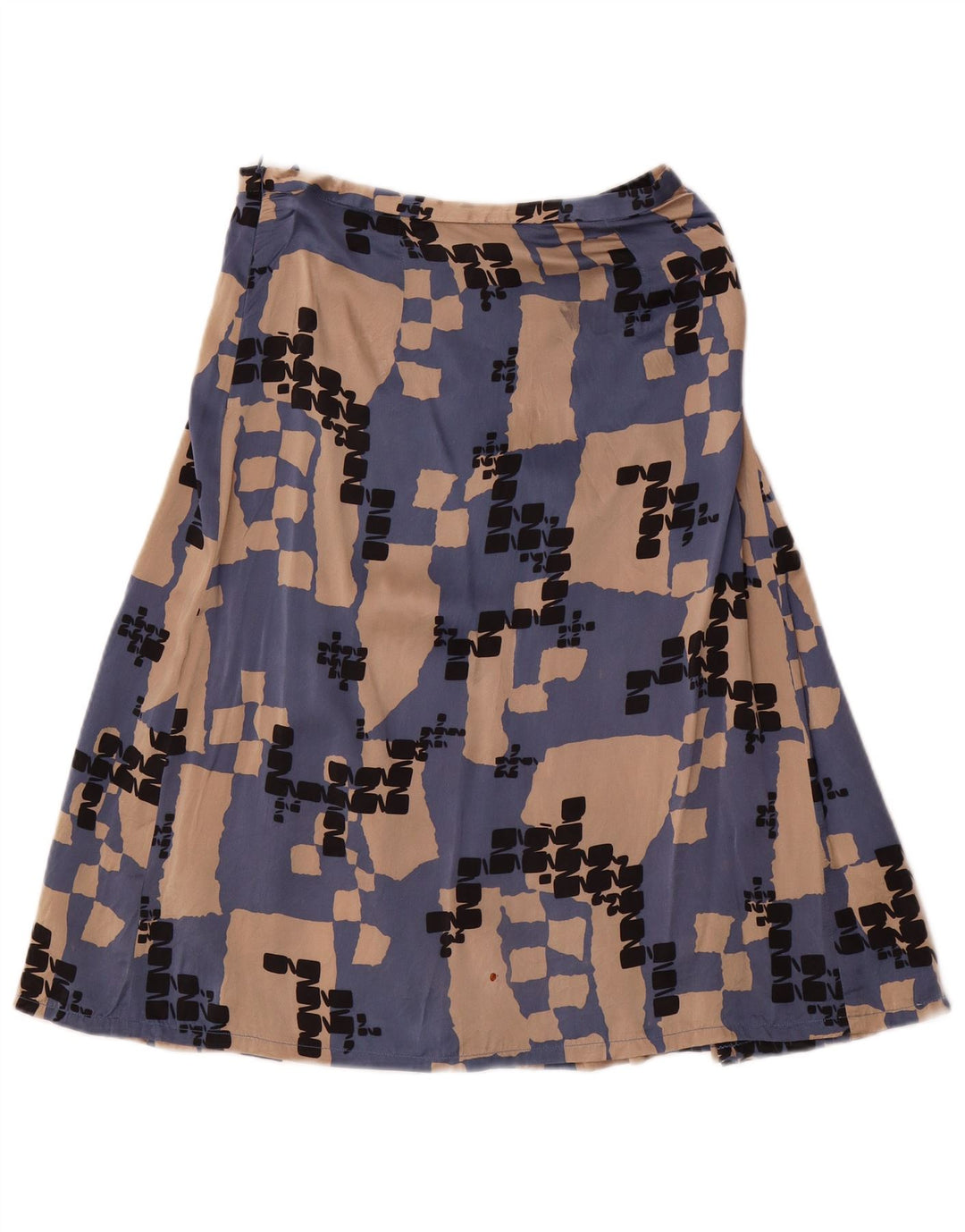 LES COPAINS Conjunto de saia feminina de 2 peças IT 42 Médio W28 Seda geométrica azul