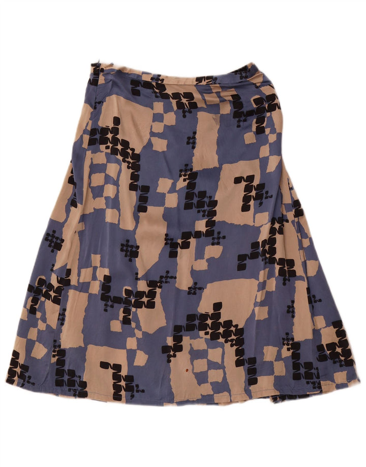 LES COPAINS Conjunto de saia feminina de 2 peças IT 42 Médio W28 Seda geométrica azul