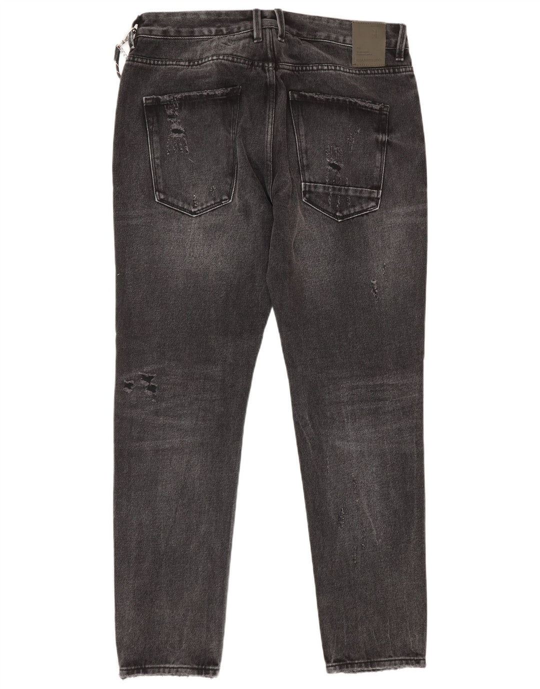 Gianni Lupo Masculino Bruce Distressed Slim Jeans IT 48 Médio W34 L30 Cinza