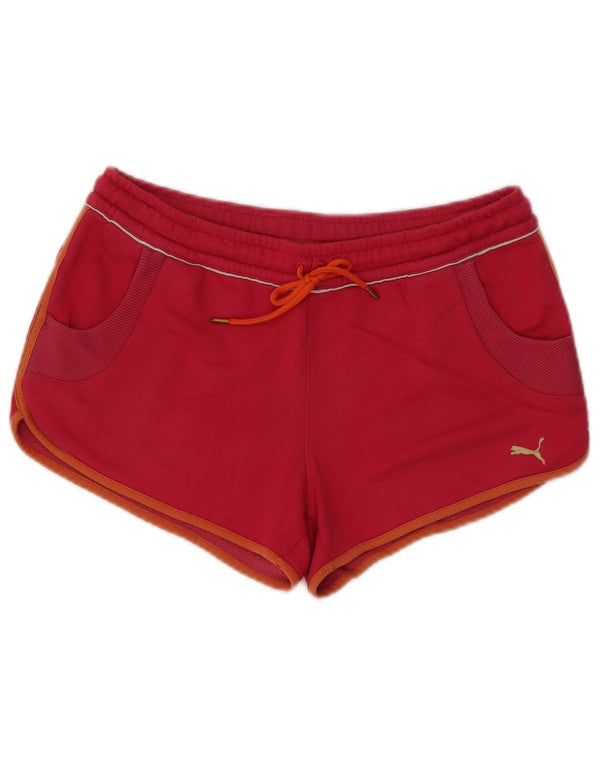 Shorts esportivos femininos Puma UK 14 grande algodão rosa