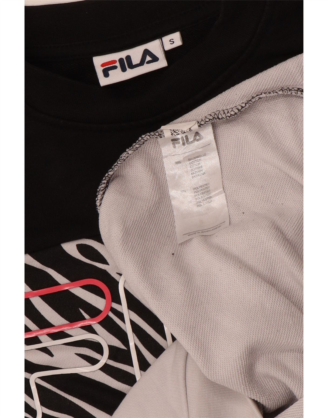 Fila moletom gráfico masculino jumper pequeno algodão colorblock branco