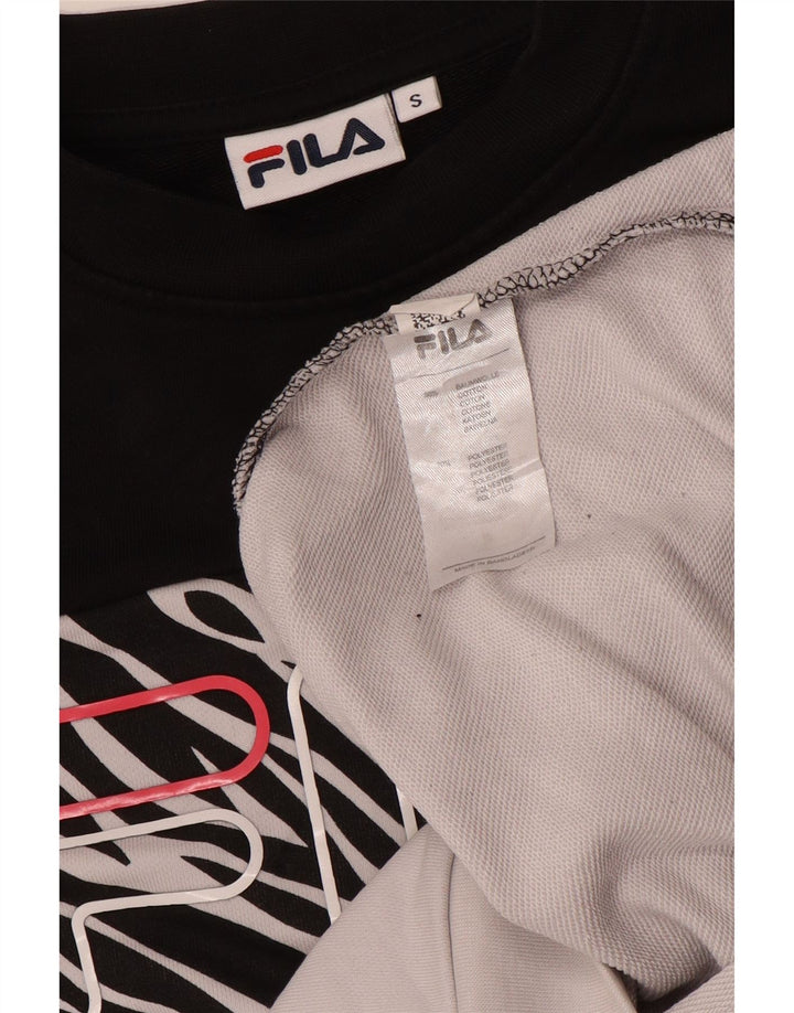 Fila moletom gráfico masculino jumper pequeno algodão colorblock branco
