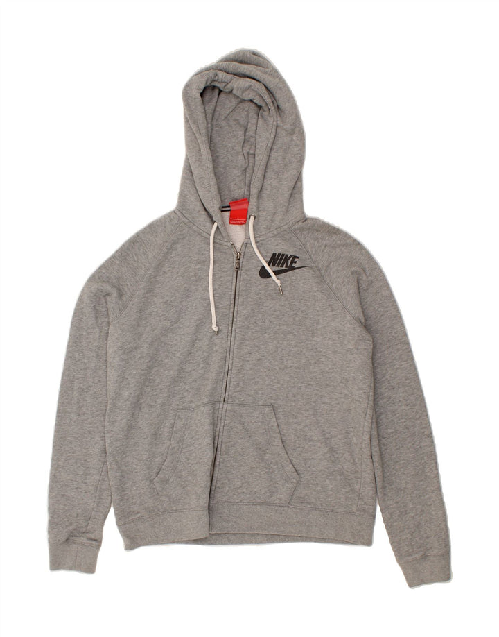NIKE Womens Zip Hoodie Sweater UK 16 Large Grey Cotton Vintage Nike and Second-Hand Nike from Messina Hembry 