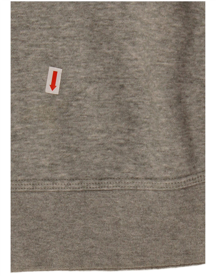 Suéter masculino NIKE com capuz e zíper cinza médio algodão