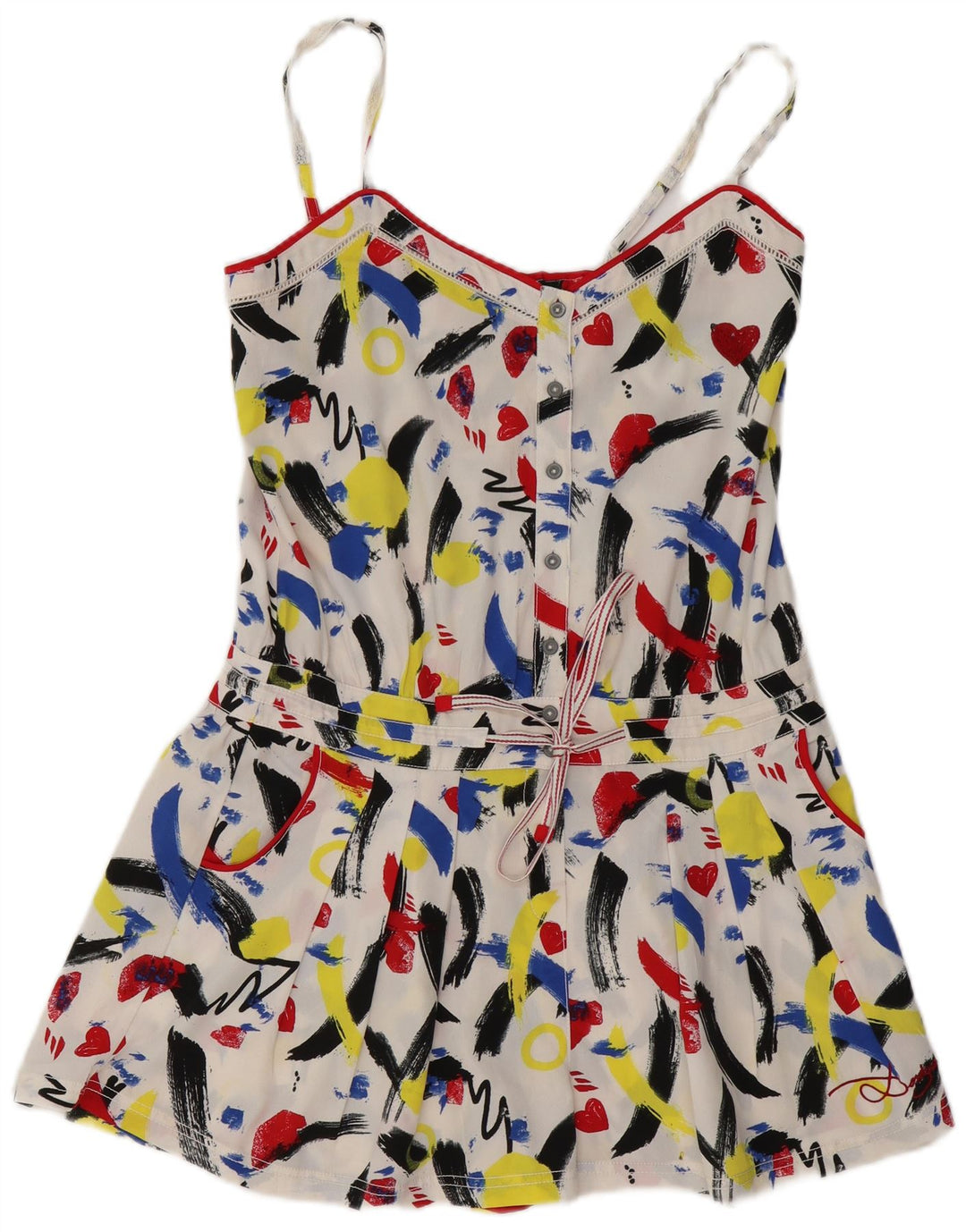 DESIGUAL Macacão Feminino Padrão Abstrato EU 38 Médio Multicolorido