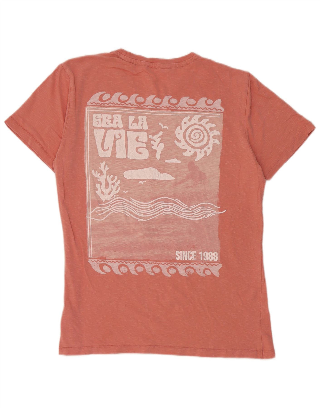 Camiseta masculina com estampa regular Fat Face, algodão rosa pequeno