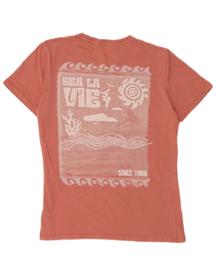 Camiseta masculina com estampa regular Fat Face, algodão rosa pequeno