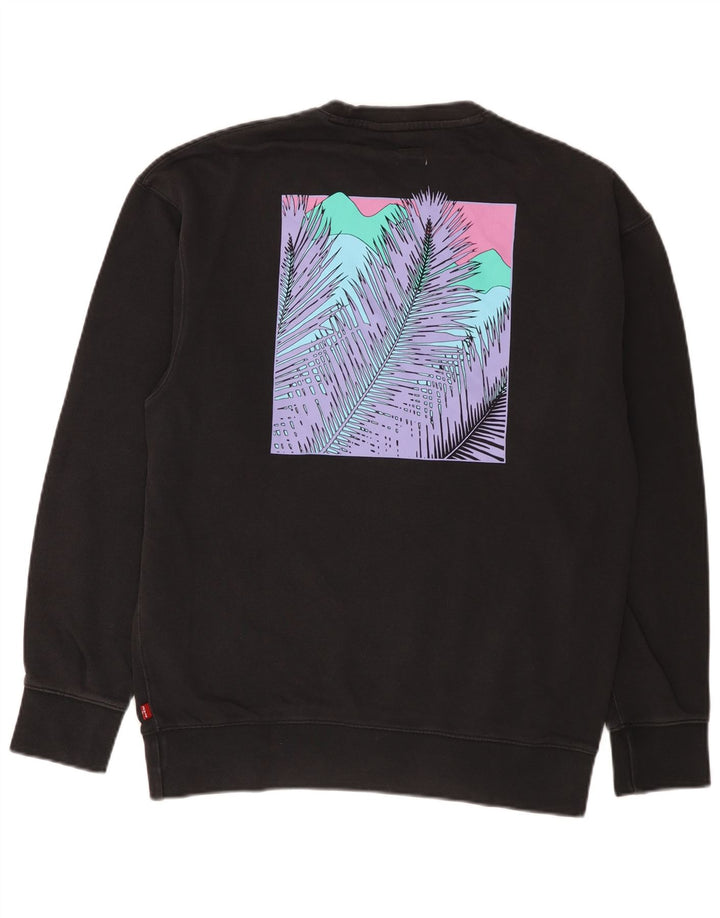 Levi's Mens Relaxed Graphic Moletom Jumper Pequeno Preto